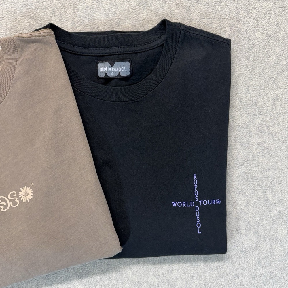 Rufus Du Sol World Tour 2026 Graphic T-Shirt Lot of 2 Black Brown Size M - Picture 6 of 8